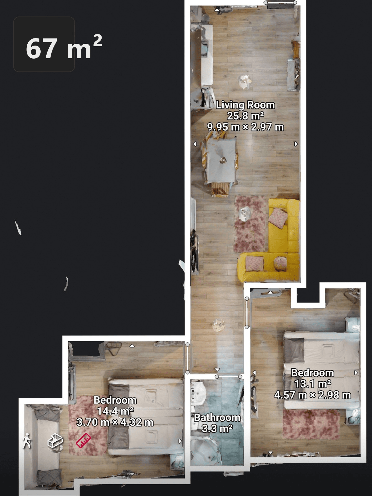 Plan Apartament 3 — 67 mp · Vila Vaias Aparts