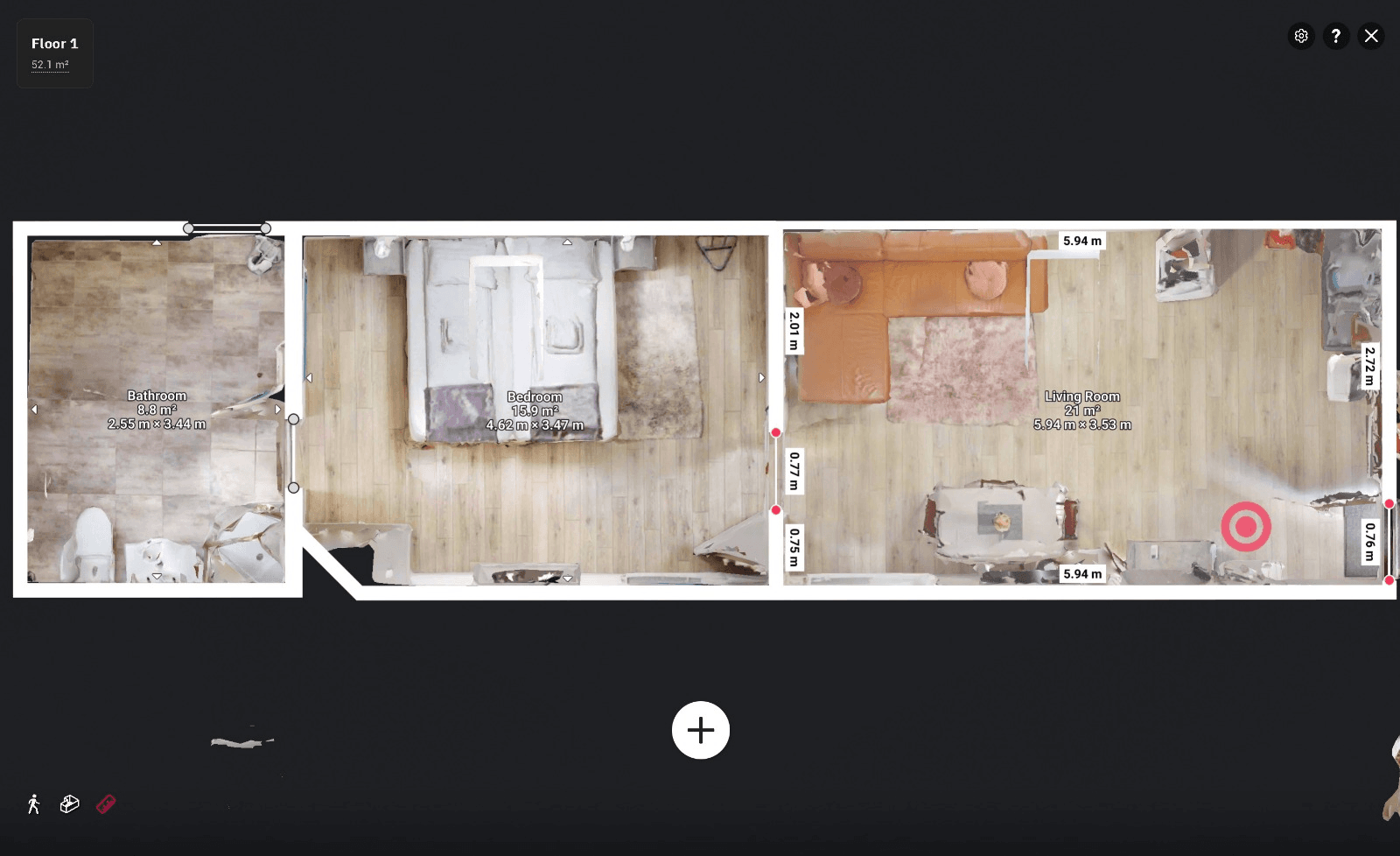 Plan Apartament 6 — 45 mp · Vila Vaias Aparts