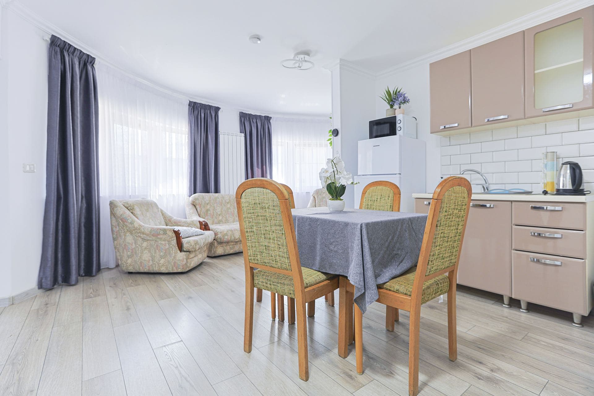 Apartament 1 — Apartament întreg de 46 mp — dormitor, living, bucătărie și baie, doar pentru tine · Vila Vaias Aparts Târgu Neamț